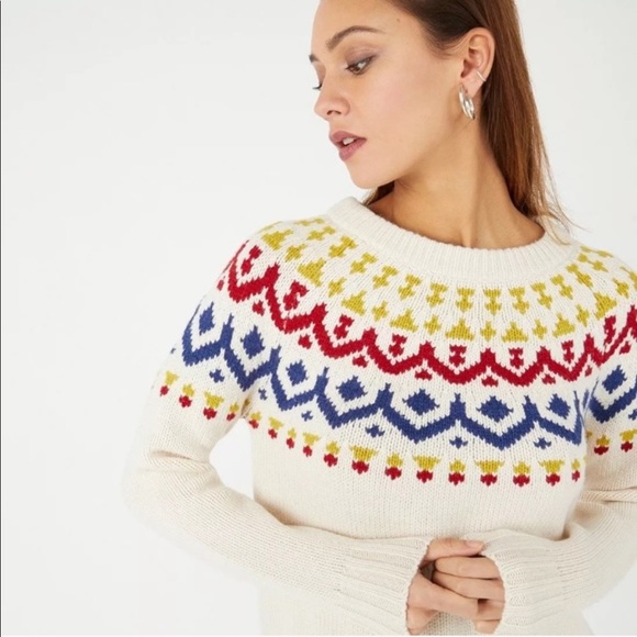 J.Crew Vintage Fair Isle Primary Colors Sweater